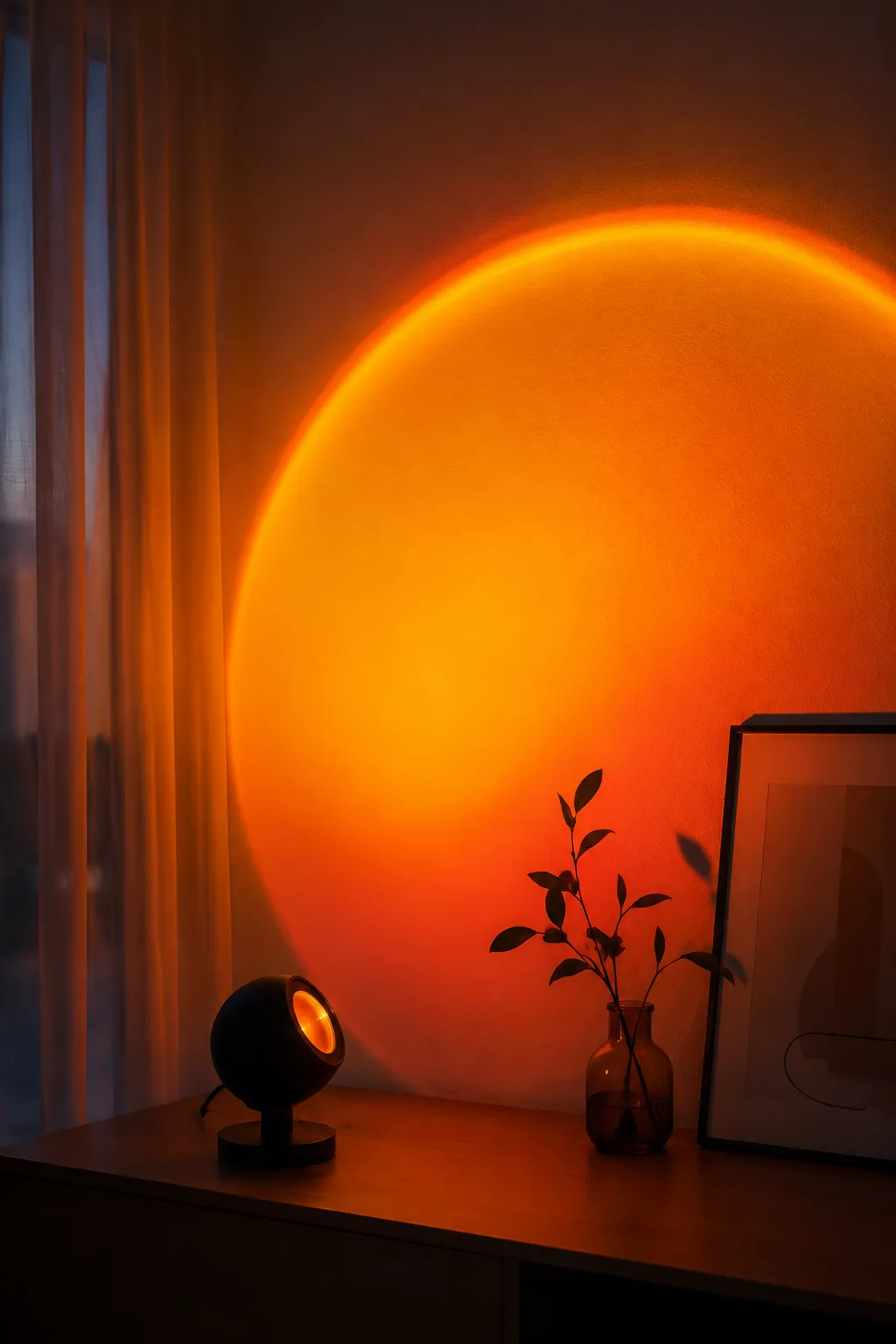Sunset-gradient projection lamp