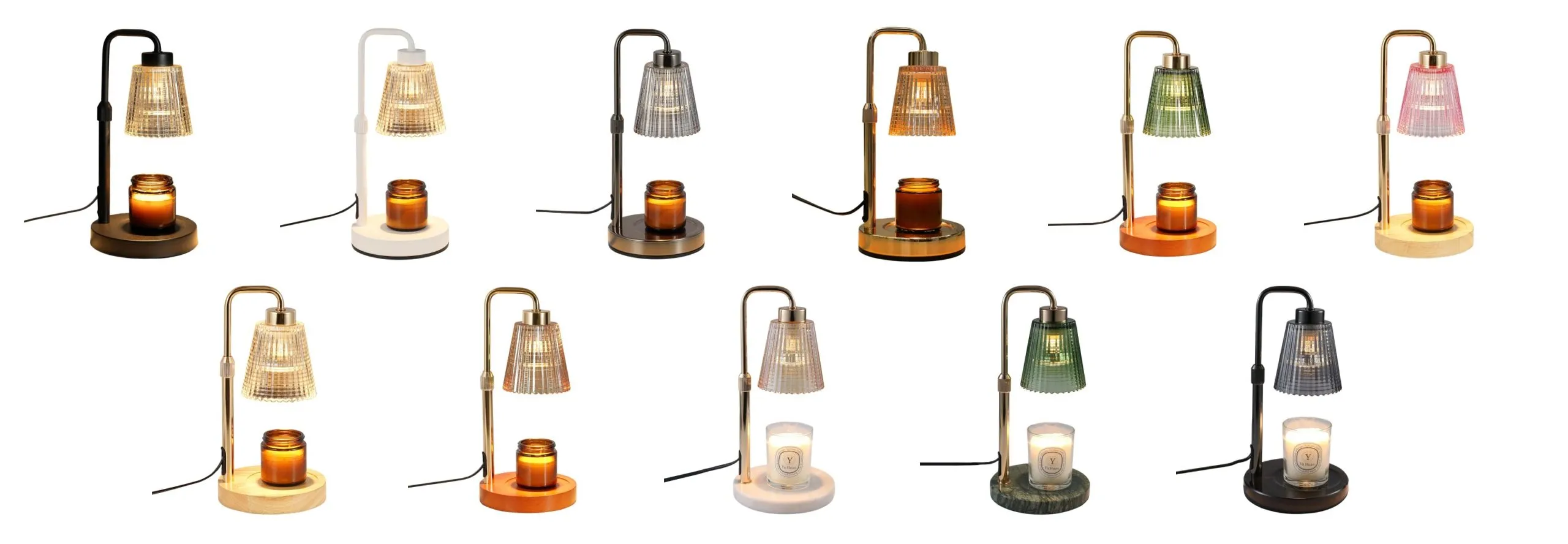 LUMORA candle warmer lamp range — eleven retail-proven finishes