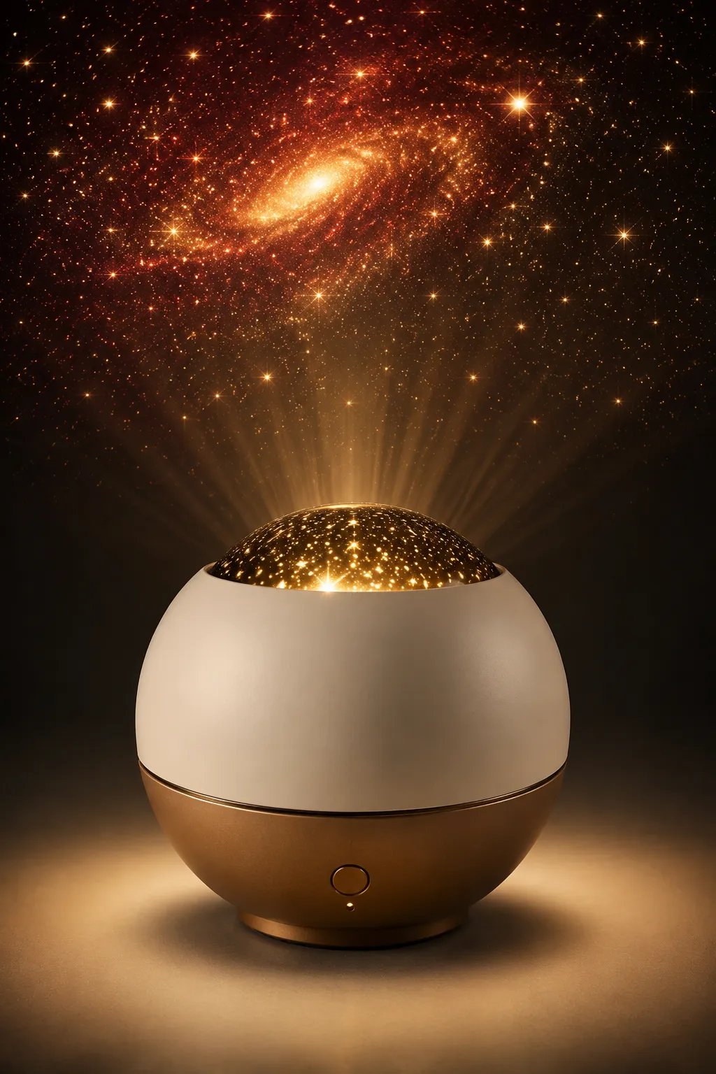 Galaxy and starfield projector casting a night sky on a ceiling