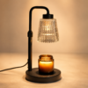 BeginLighting classic arch candle warmer lamp glowing warmly with an amber candle