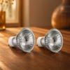 BeginLighting GU10 halogen replacement bulbs on a warm wood tabletop