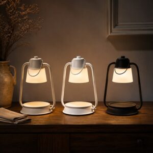 Lantern-Style Candle Warmer Lamp, Opal Glass Shade