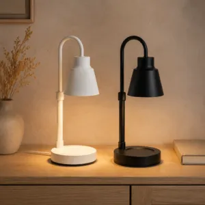 Tapered Bell Shade Candle Warmer Lamp, Height-Adjustable S-Stem