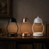 Lantern-Style Candle Warmer Lamp, Wide Metal Shade