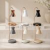 Hourglass Shade Candle Warmer Lamp, Rose Gold J-Arm