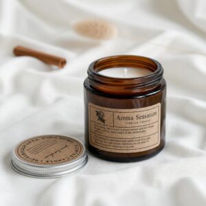 Soy Wax Scented Candle, Amber Jar (Small)