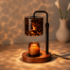 Leopard Print Candle Warmer Lamp, Walnut Adjustable Base
