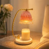 Gradient Bell Glass Candle Warmer Lamp, Twisted Gold Stem