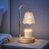 Dragon Scale Shade Candle Warmer Lamp, Adjustable Wood Base