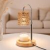 Petite Cylinder Candle Warmer Lamp, Adjustable Wood Base